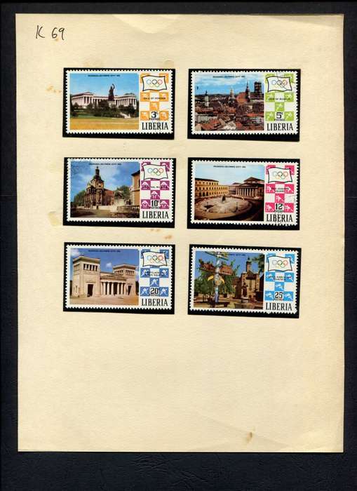 Liberia - 6 Stamps Mounted (Hinged) On Album Page