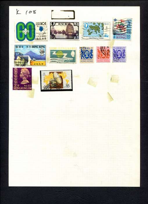 Hong Kong - 11 Stamps Mounted (Hinged) On Album Page