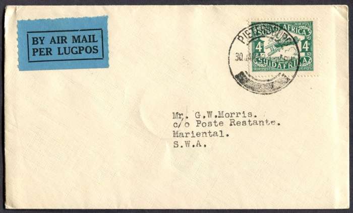 Union of SA - Flight Cover - Pietersburg to Mariental
