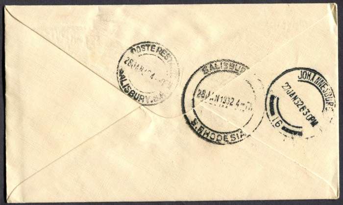 Union of SA - Flight Cover - Victoria West to Salisbury