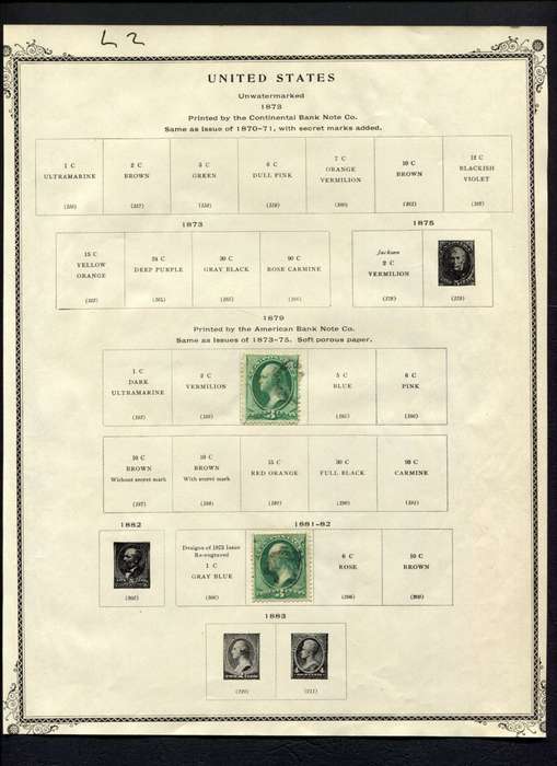 USA - 2 Stamps Mounted (Hinged) On Album Page