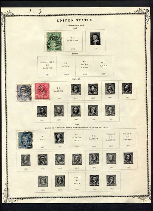 USA - 4 Stamps Mounted (Hinged) On Album Page