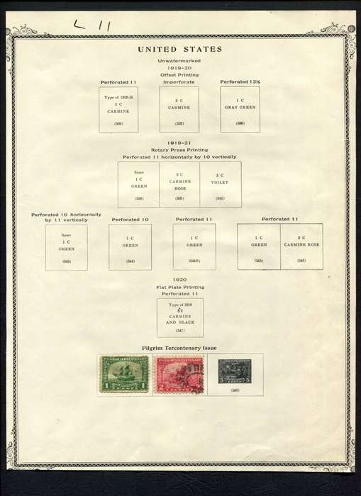 USA - 2 Stamps Mounted (Hinged) On Album Page