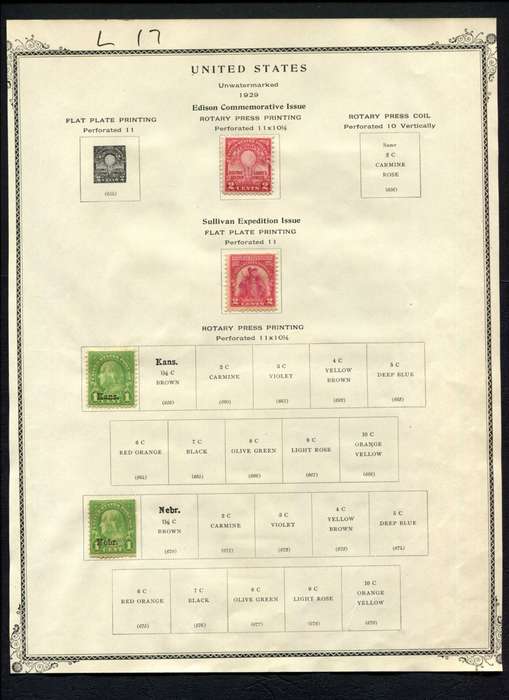 USA - 4 Stamps Mounted (Hinged) On Album Page