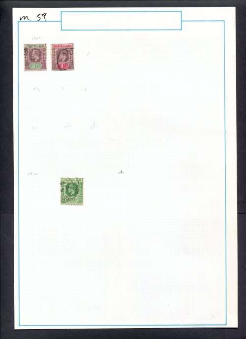 Leeward Islands - 3 Stamps Mounted (Hinged) on Old Album Page