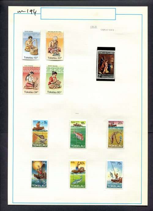 Tokelau Islands - 11 Stamps Mounted (Hinged) On Old Album Page