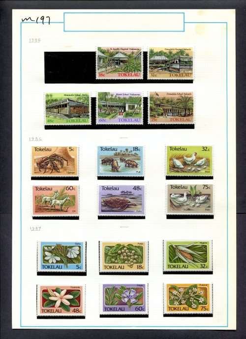 Tokelau Islands - 17 Stamps Mounted (Hinged) On Old Album Page