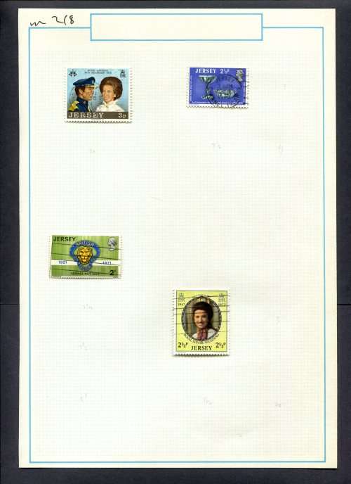 Jersey - 4 Stamps Mounted (Hinged) On Old Album Page