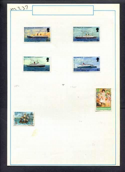 Guernsey - 6 Stamps Mounted (Hinged) On Old Album Page