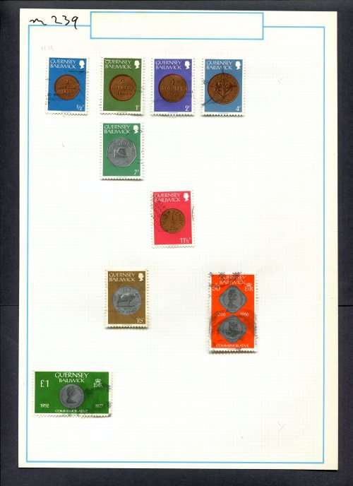 Guernsey - 9 Stamps Mounted (Hinged) On Old Album Page
