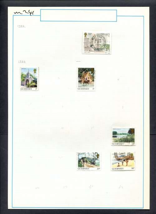 Guernsey - 6 Stamps Mounted (Hinged) On Old Album Page