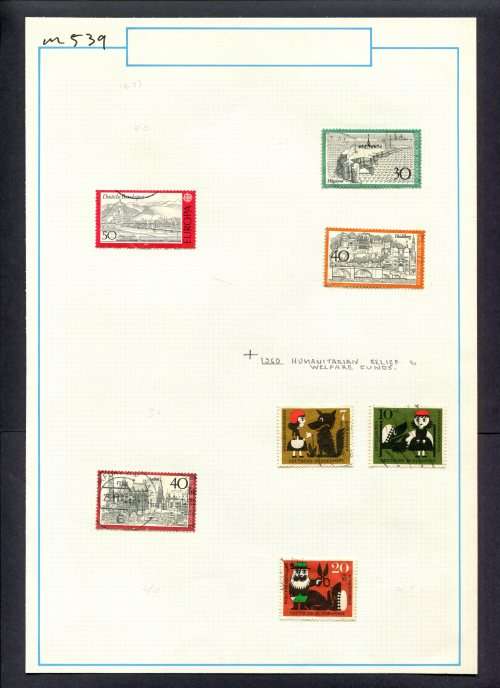 Germany - 7 Stamps Mounted (Hinged) On Old Album Page