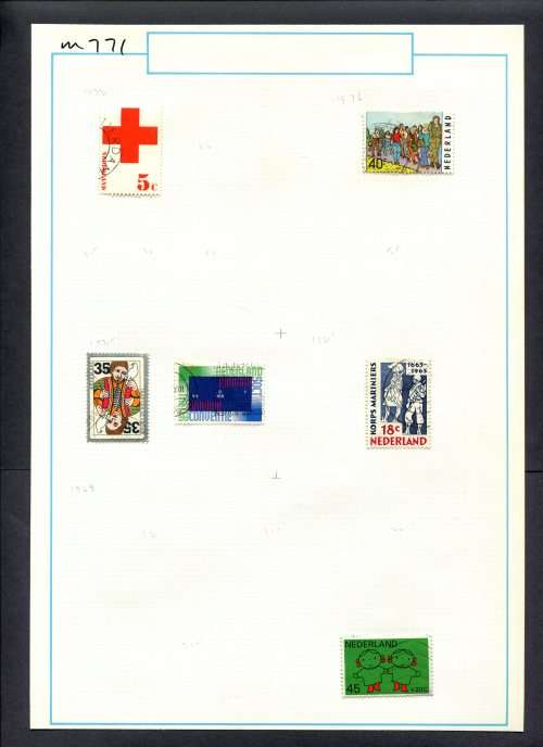 Netherlands - 6 Stamps Mounted (Hinged) On Old Album Page
