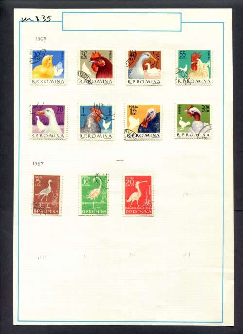 Romania - 11 Stamps Mounted (Hinged) On Old Album Page