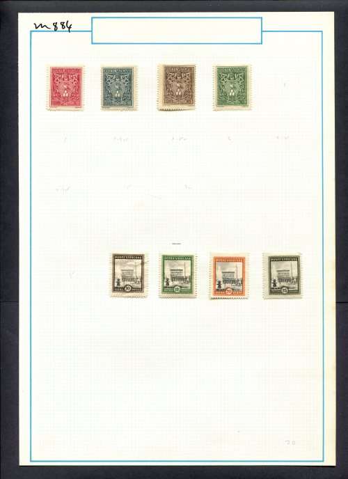 Vatican - 8 Stamps Mounted (Hinged) On Old Album Page