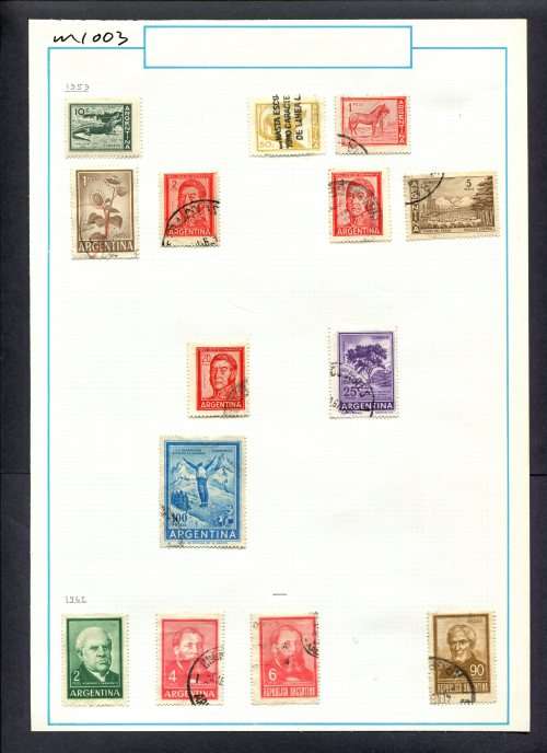 Argentina - 14 Stamps Mounted (Hinged) On Old Album Page