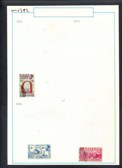 Ethiopia - 3 Stamps Mounted (Hinged) On Old Album Page