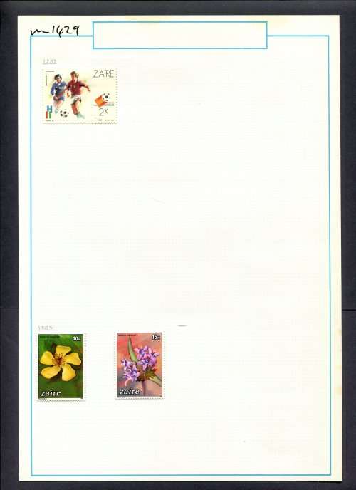 Zaire - 3 Stamps Mounted (Hinged) On Old Album Page