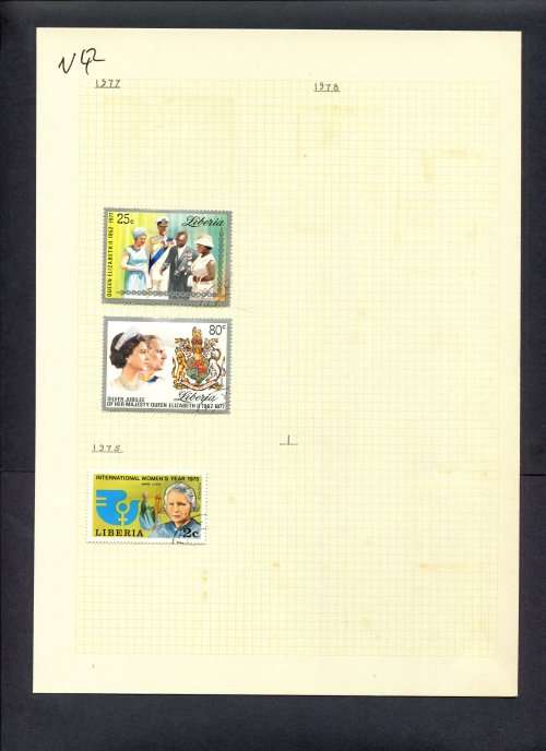 Liberia - 3 Stamps Mounted (Hinged) On Old Album Page