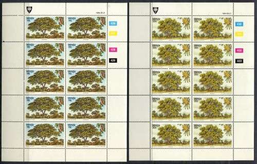 Venda - Trees - Set of 4 Full Sheets of 10 - 1984 - MNH