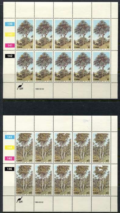 Ciskei - Trees - Set of 4 Full Sheets of 10 - 1983 - MNH