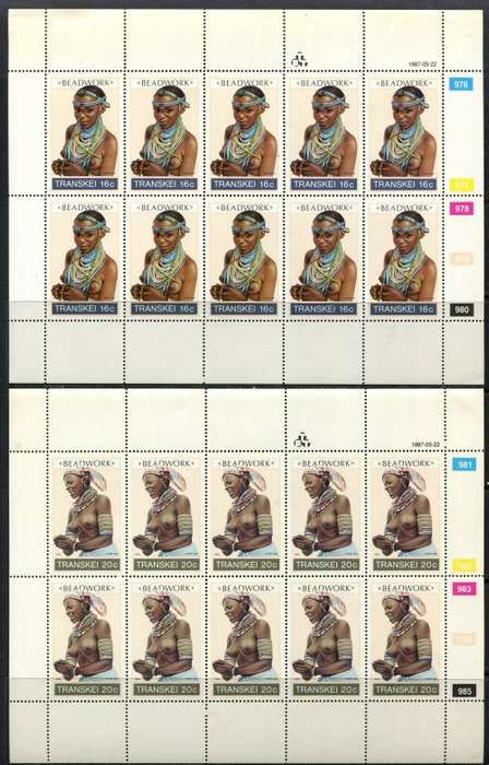 Transkei - Set of 4 Full Sheets of 10 -1987 -  MNH - Some Very Light Toning