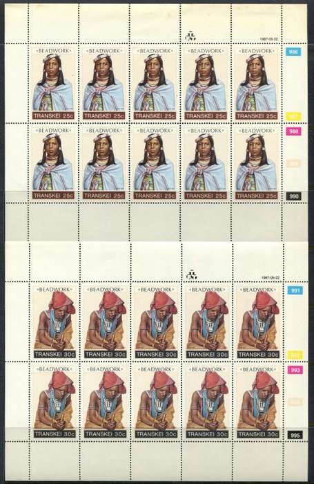 Transkei - Set of 4 Full Sheets of 10 -1987 -  MNH - Some Very Light Toning