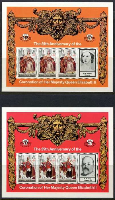 Turks and Caicos Islands - Sheets - QEII 25th Anniversary of Coronation 1978 - MNH