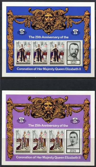 Turks and Caicos Islands - Sheets - QEII 25th Anniversary of Coronation 1978 - MNH