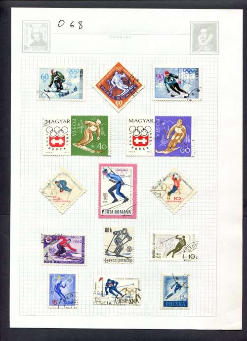 Sport - 14 Stamps Mounted(Hinged) on Album Page