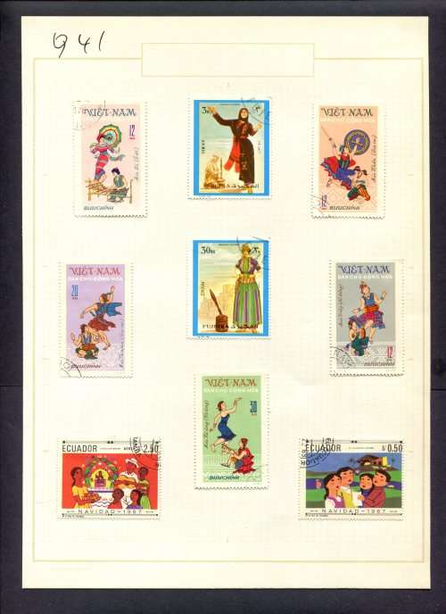Music - 9 Stamps Mounted(Hinged) on Old Album Page