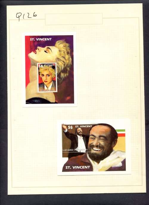 Music - 2 Miniature Sheets Mounted(Hinged) on Old Album Page