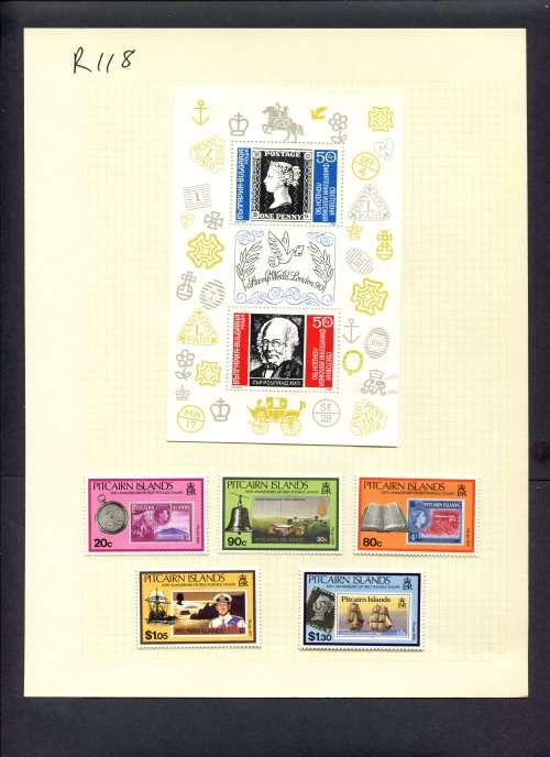Stamps on Stamps - 5 Stamps + 1 Miniature Sheet  Mounted(Hinged) on Album Page