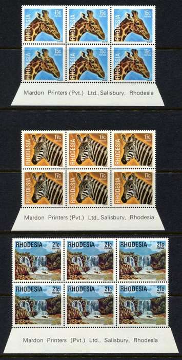 Rhodesia - Set of 15 Imprint Blocks  - 1978 - MNH