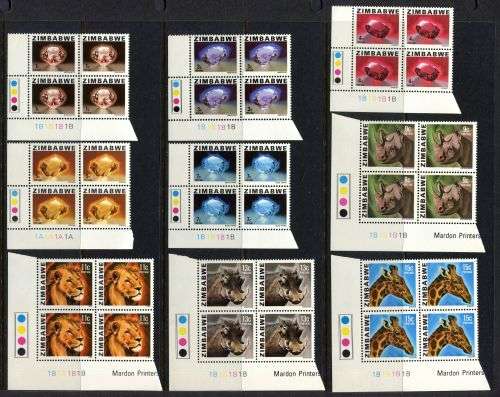 Zimbabwe - Set of 16 Control Blocks of 4 - 1980 - MNH