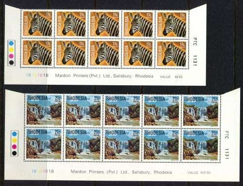 Rhodesia - Set of 15 Double Bottom Rows 1B Original Printing - 1978 - MNH