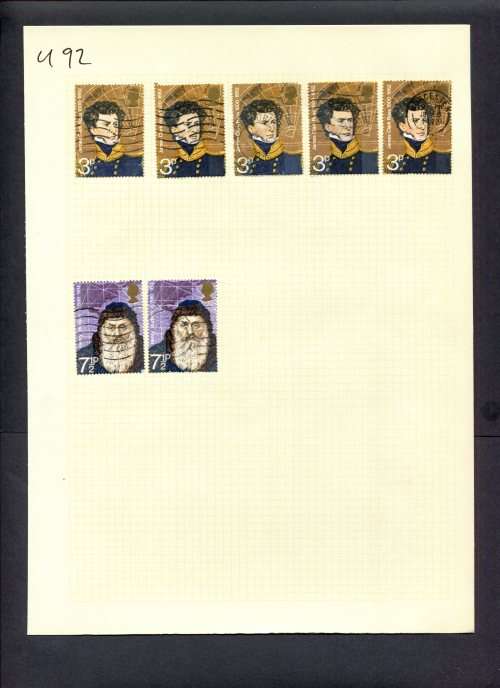 Great Britain - 7 Stamps Mounted (Hinged) On Album Page