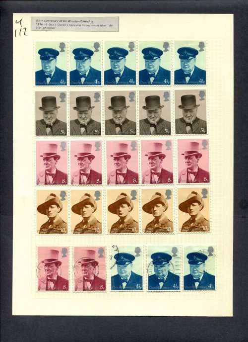 Great Britain - 25 Stamps Mounted (Hinged) On Album Page