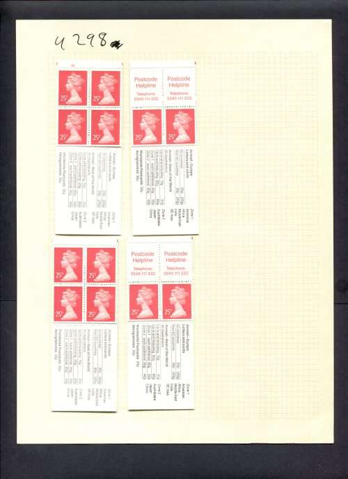 Great Britain - 4 Booklets (Hinged) On Album Page
