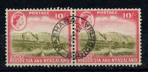 Rhodesia and Nyasaland- 10/- Pair - 1959 - Used