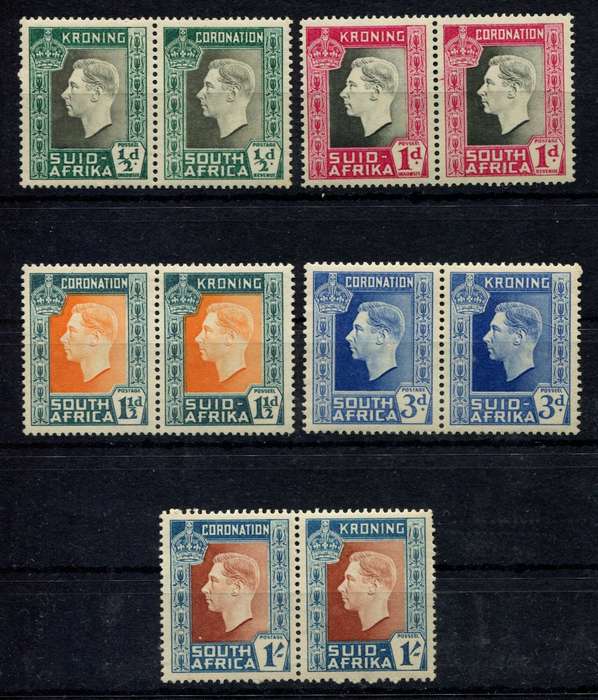 Union of SA - Set of 5 Pairs - 1937 - MM