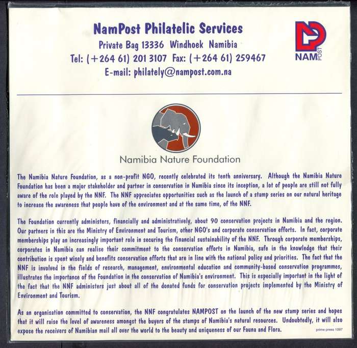 Namibia - FD Folder - 1997