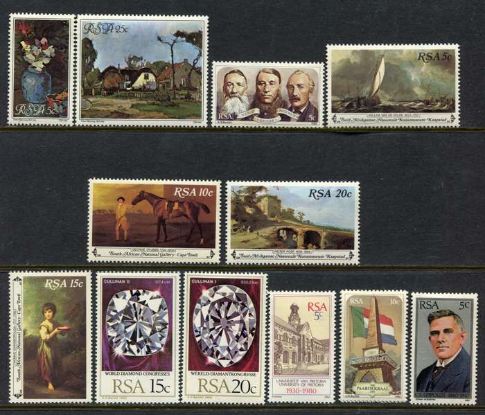 RSA - 12 Stamps of 1980 - MNH