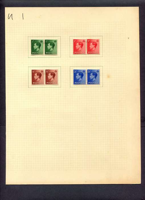 Great Britain - 8 Stamps Mounted (Hinged) On Album Page