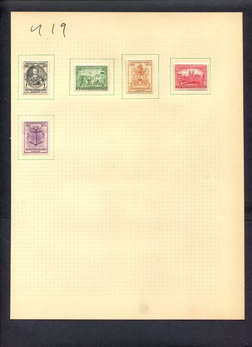Newfoundland - 5 Stamps Mounted (Hinged) On Album Page