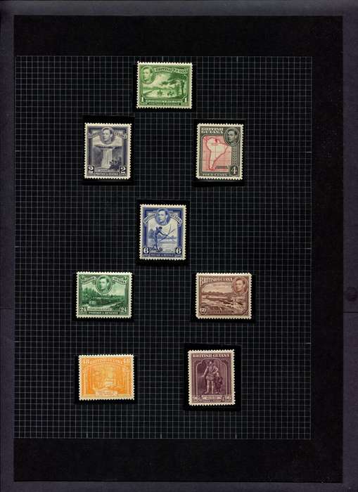 Guiana - 8 Stamps Mounted (Hinged) On Album Page