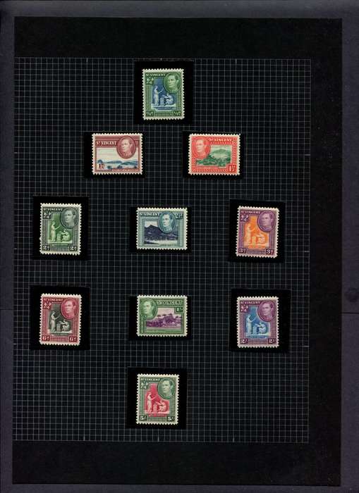 St. Vincent - 10 Stamps Mounted (Hinged) On Album Page