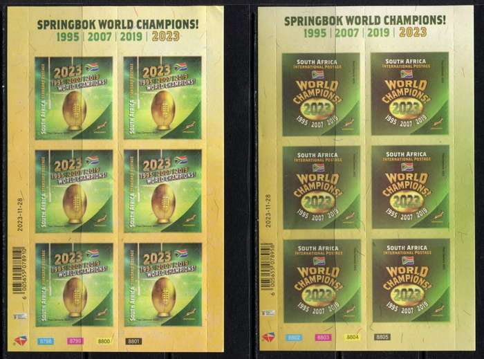 RSA - Set of 2 Full Sheets of 6 - Rugby - 2023 - MNH