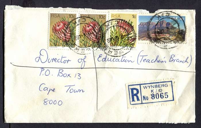 RSA - Cover Registered At Wynberg K/C Post Office