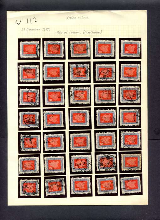Taiwan - 35 Stamps Mounted (Hinged) On Old Album Page